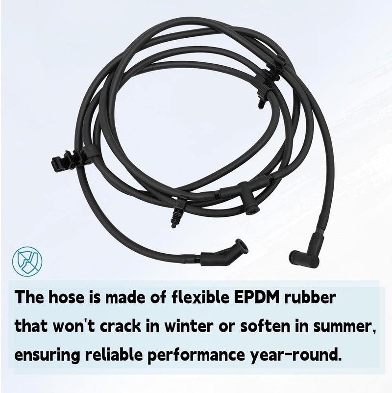 QFISH Front Windshield Washer Hose Fit for Jeep Grand Cherokee Dodge Durango 2011-2015 Replace 55079200AD 55079200AB 55079200AC Rubber Windshield Washer Hose - Image 4